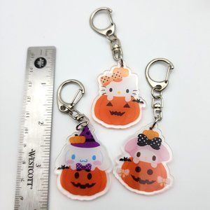 Sanrio Hello Kitty Funny Cute Halloween Double Sided Acrylic Keychain Lot of 3